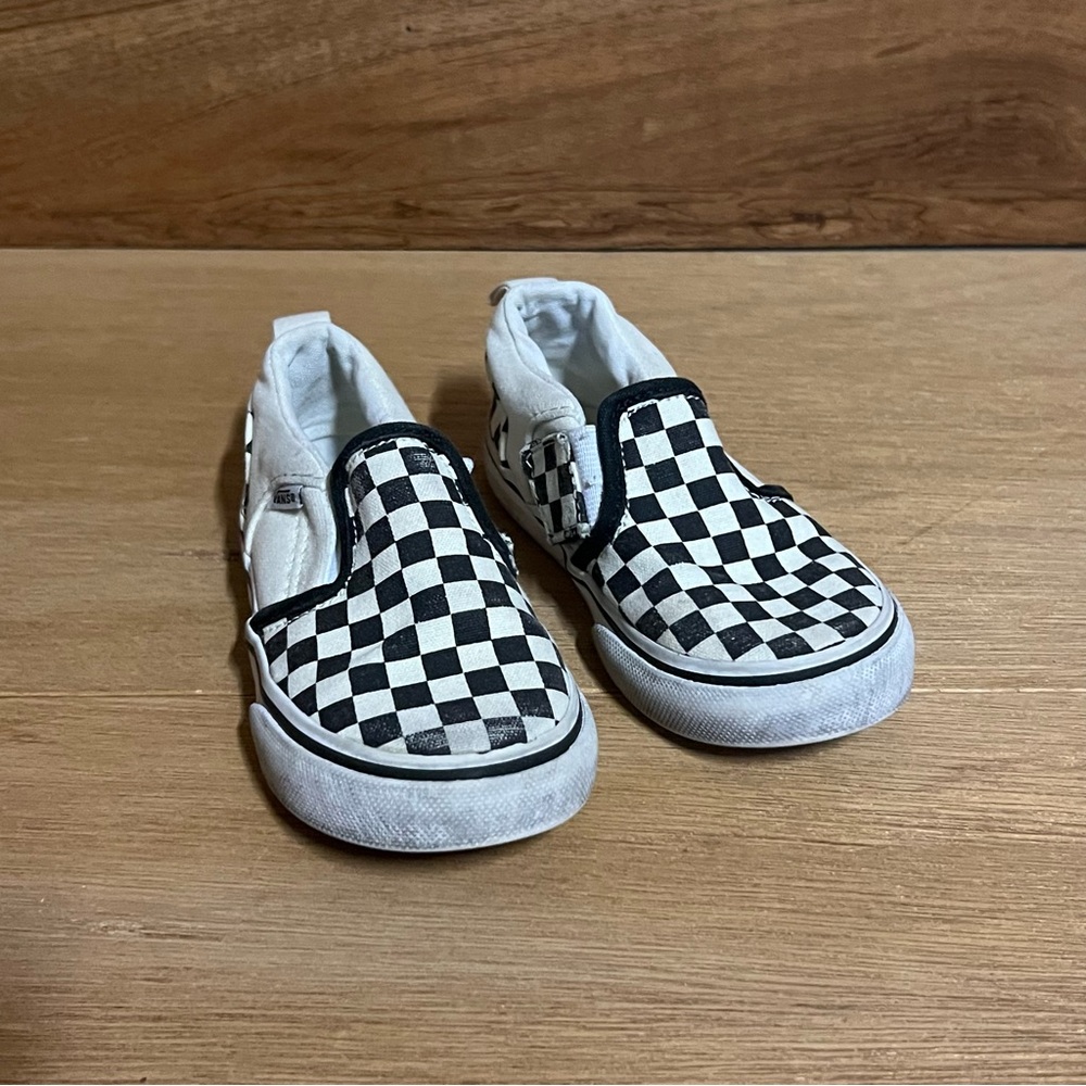 Vans Kids Checkered Slip-On Shoes *well loved*